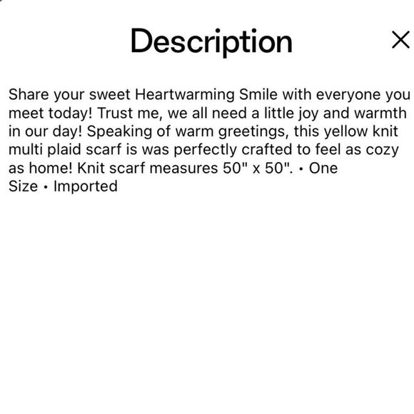 Yellow Brown Multi Knit Blanket Scarf Plaid - Picture 6 of 8